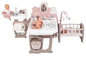 Babacenter Large Doll's Play Center Natur D'Amour Baby Nurse Smoby háromrészes 23 kiegészítővel (konyhácska, fürdőszoba, hálószoba)