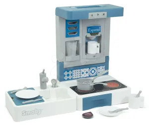 Játékkonyha utazásokhoz Cook&Go Blue Smoby összecsukható funkcióval és 17 kiegészítővel