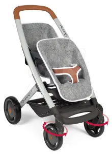 Babakocsi ikerbabáknak DeLuxe Pastel Maxi Cosi&Quinny Grey Smoby dönthető háttámlávl és 65 cm tolókarral