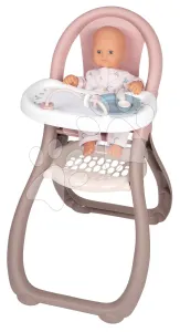 Etetőszék Highchair Natur D'Amour Baby Nurse Smoby 2 kiegészítővel 42 cm játékbabának 18 hó-tól