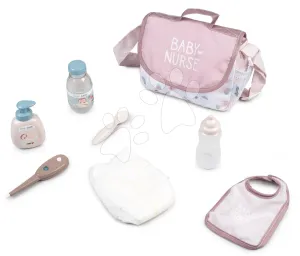 Pelenkázótáska pelussal Changing Bag Natur D'Amour Baby Nurse Smoby 8 kiegészítővel 42 cm játékbabának #374403