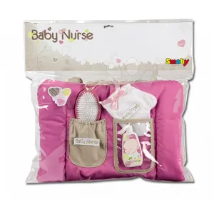Smoby gyerek alátét Baby Nurse és pelenkázó szett játékbabának 024362 sötét rózsaszín