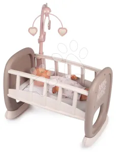 Bölcső kiságyforgóval Baby´s Cot Natur D'Amour Baby Nurse Smoby 42 cm játékbabának 18 hó-tól