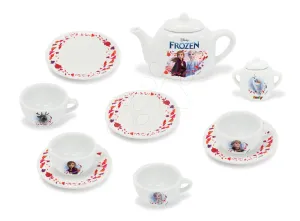 Porcelán teáskészlet Jégvarázs Frozen Disney Smoby teáskanna csészék és tányérok 12 darabos