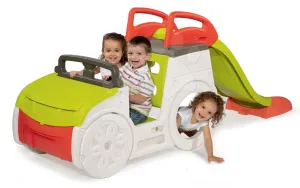 Smoby autó mászóka Adventure Car hanggal, homokozóval és csúszdával UV védelemmel 840205