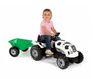 Smoby traktor Farmer XL Tehénke 710113 fehér-fekete