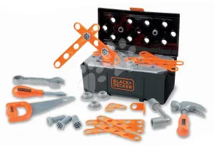 Szerszámos koffer Black&Decker DIY Tools Box Smoby rögzíthető elemekkel 34 kiegészítő