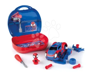 Szerszámos koffer és kisautó Spidey Box Spidey Marvel Smoby figurával és kiegészítőkkel