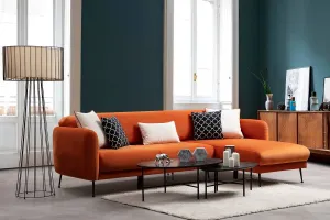 Design összecsukható kanapé Eilika 270 cm narancssárga - jobb
