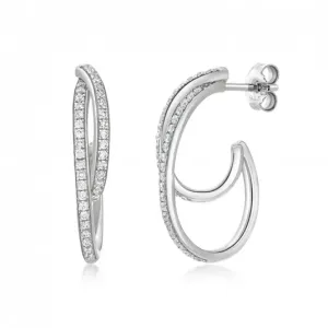 SOFIA ezüst félkör alakú fülbevaló cirkóniával  fülbevaló ANSE170155CZ1