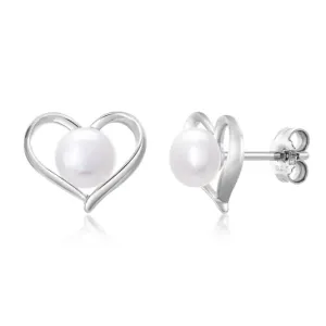 SOFIA ezüst fülbevaló szív gyönggyel  fülbevaló WWPS170280E-1