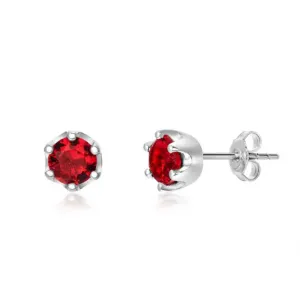 SOFIA ezüst fülbevaló vörös cirkóniával  fülbevaló COEZA87194