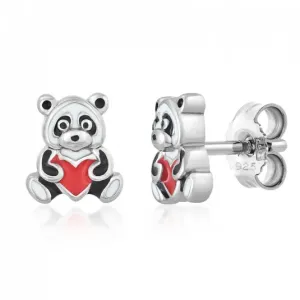 SOFIA ezüst panda fülbevaló szívvel  fülbevaló SJ217126.200