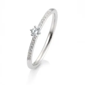 SOFIA DIAMONDS 14 k fehérarany gyűrű 0,17 ct gyémántokkal  gyűrű BE41/05803-W #378225