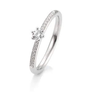 SOFIA DIAMONDS 14 k fehérarany gyűrű 0,23 ct gyémántokkal  gyűrű BE41/05804-W #378258