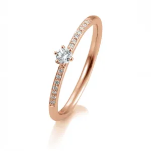 SOFIA DIAMONDS 14 k rózsaarany gyűrű 0,17 ct gyémántokkal  gyűrű BE41/05803-R #378203