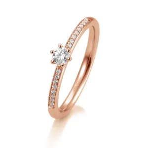 SOFIA DIAMONDS 14 k rózsaarany gyűrű 0,23 ct gyémántokkal  gyűrű BE41/05804-R #378236