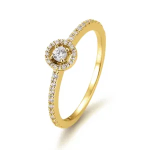 SOFIA DIAMONDS 14 k sárga arany gyűrű 0,22 ct gyémántokkal  gyűrű BE41/05800-Y #378116
