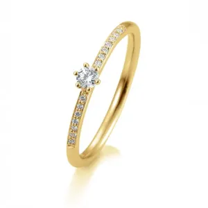 SOFIA DIAMONDS Gyűrű 14 k sárga arany 0,17 ct gyémántokkal  gyűrű BE41/05803-Y #378214