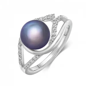 SOFIA ezüst gyűrű sötét gyönggyel  gyűrű AEAR3383Z,BKFM/R #386619