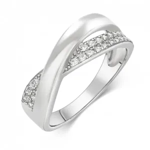 SOFIA ezüst keresztezett gyűrű cirkóniákkal  gyűrű ANSR152115CZ1 #387314