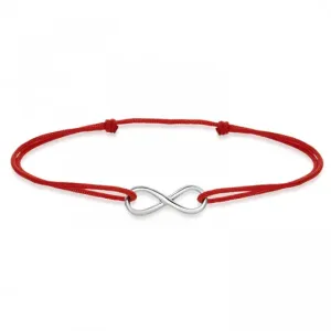 SOFIA piros textil karkötő ezüst végtelen szimbólummal  karkötő CS-2R-ZOZ-K1-UZLIK-RH #388206