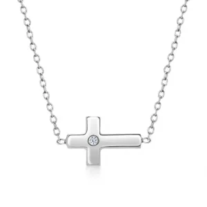 SOFIA ezüst nyaklánc kereszttel  nyaklánc AMCLT3316-40+5