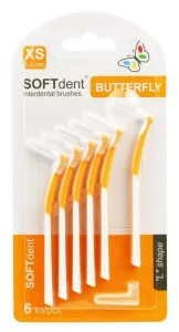 SOFTdent Butterfly fogköztisztító kefe hajlított XS 0,4 mm 6 db