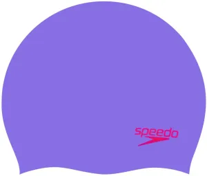 Speedo plain moulded silicone junior cap lila/piros