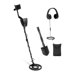 Fémdetektor - 100 cm / 16 cm - Ø 21,5 cm - fejhallgatóval és összecsukható ásóval | Steinberg Systems