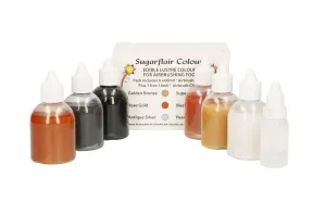 Hat darab fényűző csillámfestékből álló készlet + airbrush tisztító 6x14 ml - Sugarflair Colours #1434993