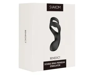 Svakom Benedict - gátstimuláló, vibrációs péniszgyűrű (fekete)