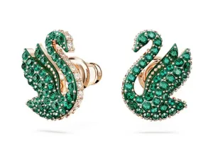 Swarovski Luxus fülbevaló zöld kristályokkal Hattyú Iconic Swan 5650063
