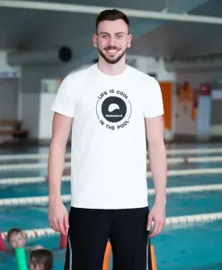 Férfi póló swimaholic logo t-shirt men white l