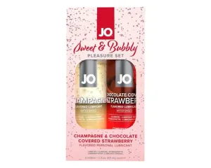 JO System Sweet & Bubble - ízes síkosítók - pezsgő-csokis eper (2db)