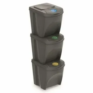 Sortibox Szelektív hulladékgyűjtő kosarak szürke, 25 l, 3 db IKWB20S3 405u #12878