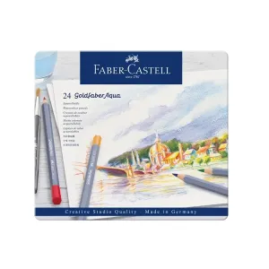 Akvarell színes ceruzák Goldfaber Aqua set 24 szín / fém tok  (Akvarell)