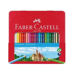 Színes ceruzák Faber-Castell szett 24 szín fém tartóban (Színes ceruzák)