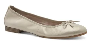 Tamaris női bőr balerina cipő - arany #1465146