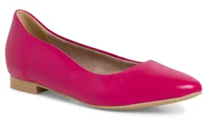 Tamaris női bőr balerina cipő - rózsaszín #1465160