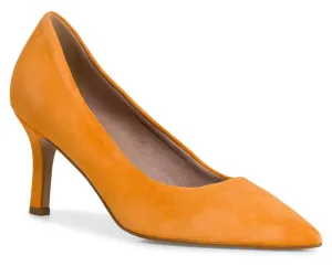 Tamaris magassarkú női bőr félcipő - narancssárga #1431905