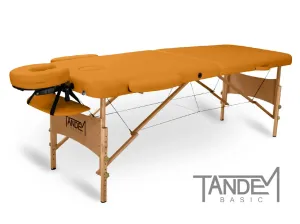 TANDEM Basic-2 összecsukható és hordozható favázas masszázságy Szín: barack