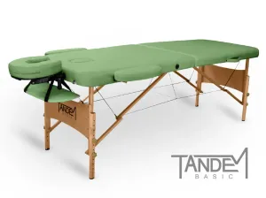 TANDEM Basic-2 összecsukható és hordozható favázas masszázságy Szín: zöld