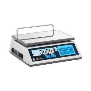 TEM Asztali mérleg - hitelesített - 30 kg / 10 g - LCD - memória