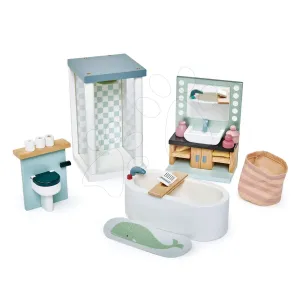 Fa fürdőszoba Dovetail Bathroom Set Tender Leaf Toys 6 darabos készlet komplett felszereléssel