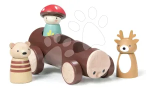 Fa erdei taxi Timber Taxi Tender Leaf Toys Merrywood Tales meséből 3 figurával 18 hó-tól
