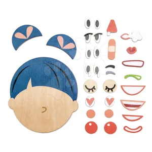 Fa kirakós játék fej What's Up? Tender Leaf Toys 32 részes készlet kiegészítőkkel érzelmek kifejezésére
