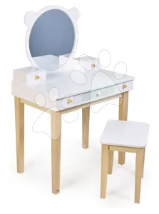 Fa pipere asztal kisszékkel Forest Dressing Table Tender Leaf Toys; tükör és 5 fiók