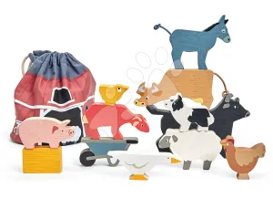 Fa háziállatok Stacking Farmyard Tender Leaf Toys 10 fajta rakásolható
