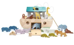 Fa Noé bárkája állatokkal Noah's Wooden Ark Tender Leaf Toys 10 pár állattal